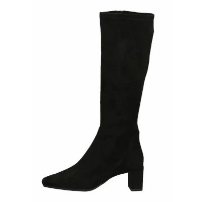Image of CAPRICE Damen Hohe Stiefel ohne Absatz Kniehoch Vegan, Schwarz (Black Stretch), 42 EU