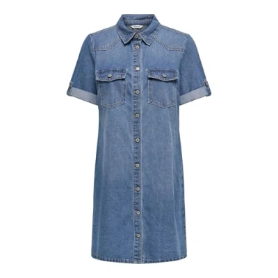 Image of ONLY Female Denim Dress Onllisa Short Dress, Medium blue (medium denim), XL