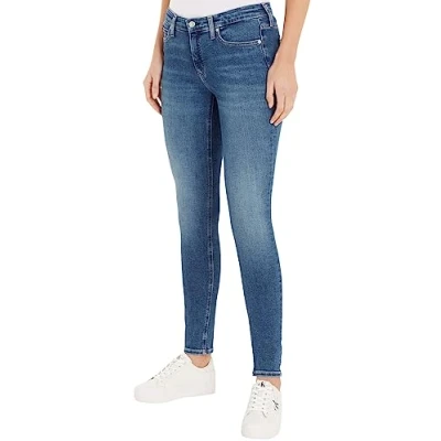 Image of Calvin Klein Jeans MID RISE Skinny Fit, Women&#039;s, Size: 33x32, Denim dark