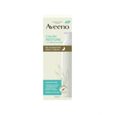 Image of Aveeno Face Calm and Restore Rehydrating Night Cream 50ml