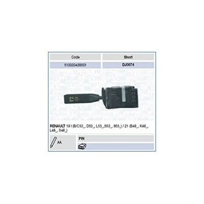 Image of Steering Column Switch MAGNETI MARELLI 510033438501