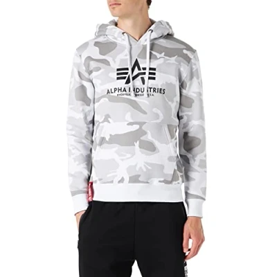 Image of ALPHA INDUSTRIES Men&#039;s Basic Sports Hoodie, Opaque, White Camo, L