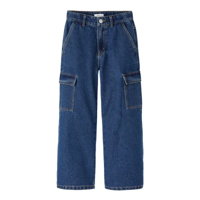 Image of Name it Nkfrose WIDE jeans Straight leg for kids, Size: 13y, Dark blue denim