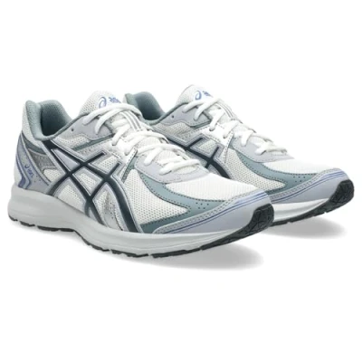 Image of Asics Sportstyle JOG 100S Unisex Trainers, Size: 10.5, White/carrier grey Imitation leather/ textile