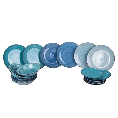 Image of Christmas: Villa d&#039;Este Dinnerware Set Baita Acqua Ocean 18 Piece
