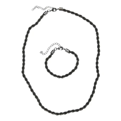 Image of Urban Classics SET Charon Intertwine AND Necklace, Size: One Size, Gunmetal