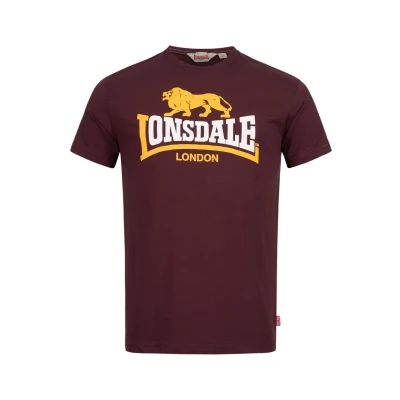 Image of Lonsdale Normale Passform Print Tshirt, Size: 3XL, Oxblood