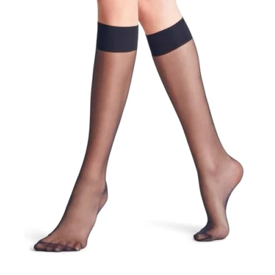 Image of Falke Seidenglatt 15 Denier Transparent Silky Knee high socks, Women&#039;s, Size: 2.5 5, Marine (6179)