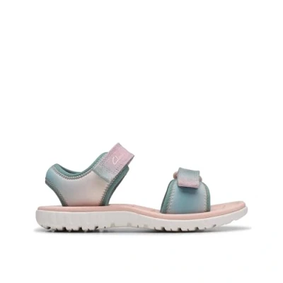 Image of Clarks Surfingtide Sandals for kids, Size: 1, Pastel Textile