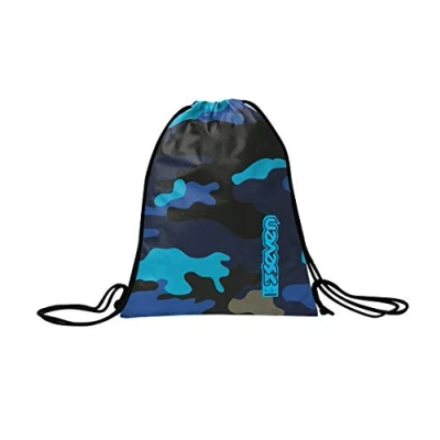 Image of Seven EASY PACK ADVENTURE CAMO Drawstring Backpack, Gym Sack pack, For Teen, Girls&amp;Boys, Large Capacity, School, Sport, Free Time, Italian Design, Moss Green Ii, One Size, Americano