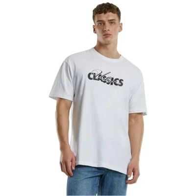 Image of Urban Classics LOGO Heavy Print Tshirt, Men&#039;s, Size: Large, White