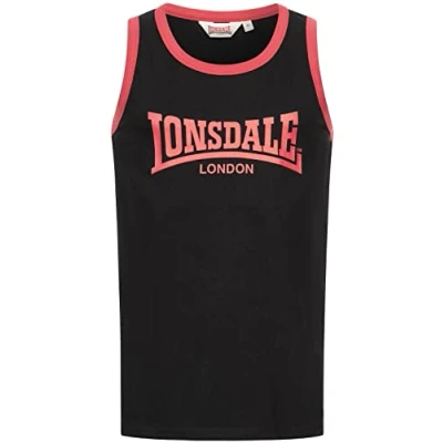 Image of Lonsdale Men&#039;s Knockan Leisure T Shirts, Black/Red, 3XL
