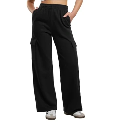 Image of Urban Classics Baggy Terry Cargo trousers, Women&#039;s, Size: 4XL, Black