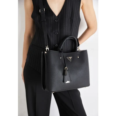 Image of GUESS Women&#039;s Meridian Girlfriend Satchel, top Handles, One Size, Black, Size