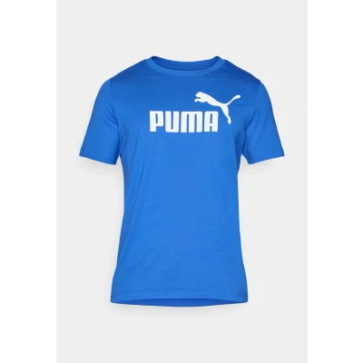 Image of Puma LOGO TEE Print Tshirt, Men&#039;s, Size: XL, Mountain blue