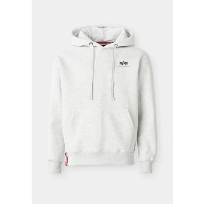 Image of Alpha Industries Basic Hoody Small LOGO Hoodie, Men&#039;s, Size: XXL, Pastel grey melange