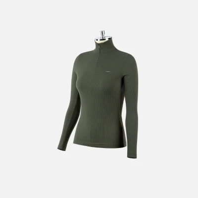 Image of Animo Ladies Boston Turtleneck Training Polo Forest Green IT44 UK12 Horse Riding Equestrian