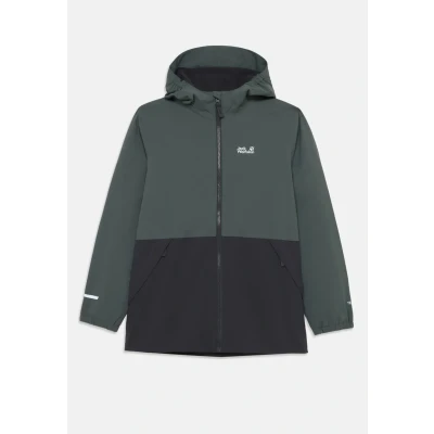 Image of Jack Wolfskin NEW Snowy DAYS Waterproof jacket for kids, Size: 7 8y, Slate green