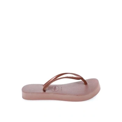 Image of Havaianas SLIM Flatform Tbar sandals Rose goldcoloured, Women&#039;s, Size: 4 5, gold coloured Natural rubber