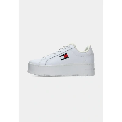 Image of Tommy Jeans Flatform Trainers, Women&#039;s, Size: 6, White Leather