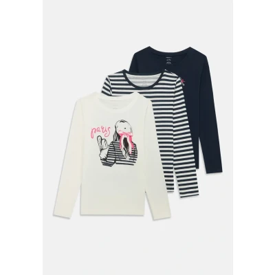 Image of Name it Nkfniana 3 PACK Long sleeved top for kids, Size: 7 8y, Dark sapphire/cloud dancer