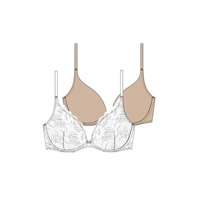 Image of Dorina Angie 2 PACK Pushup bra, Women&#039;s, Size: 42C, Black/beige
