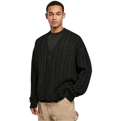 Image of Urban Classics BOXY Cardigan, Men&#039;s, Size: Medium, Black