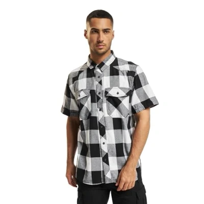 Image of Brandit Checkshirthalfsleeve Shirt, Men&#039;s, Size: Large, Whiteblack
