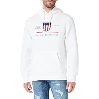 Image of GANT Herren Reg Archive Shield Hoodie Kapuzenpullover, Eggshell, XXL