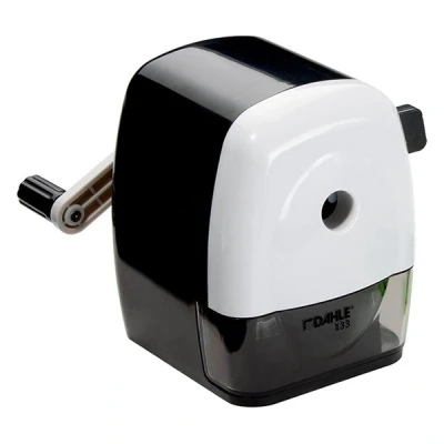 Image of Dahle 133 Manual Standard and Oversized Pencil Sharpener Adjustable Point, Shavings Cup, Mounting Clamp for Home Office Use Silver Black