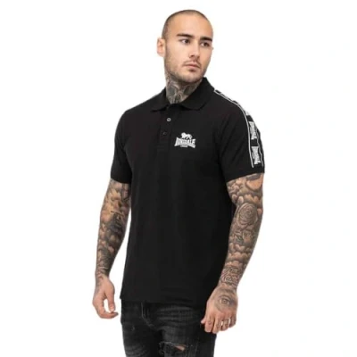 Image of Lonsdale Normale Passform Polo shirt, Men&#039;s, Size: Small, Black white