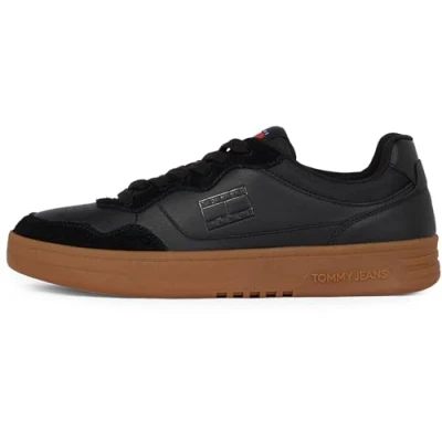 Image of Tommy Jeans Cupsole Trainers, Men&#039;s, Size: 9, Black Leather