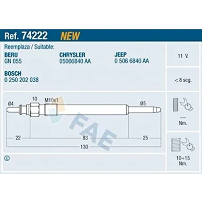 Image of Glow Plug FAE 74222