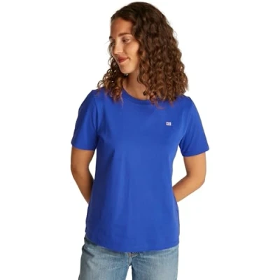 Image of Tommy Hilfiger Contrast FLAG TEE Basic Tshirt, Women&#039;s, Size: XXS, Noble blue
