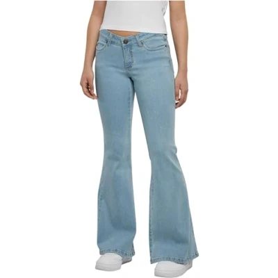 Image of Urban Classics Flared Jeans, Women&#039;s, Size: Medium, Lighter washed