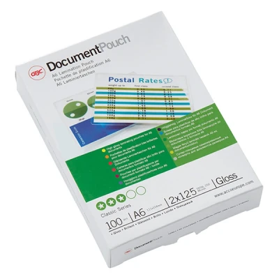 Image of GBC A6 2x125 Micron Gloss Laminating Pouches, Pack of 100, 3740442