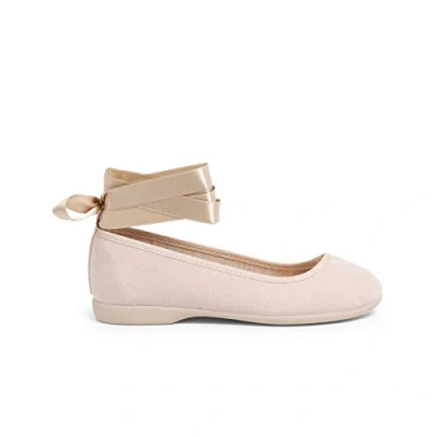 Image of Pisamonas Cintas RASO Cierre Pulsera Ankle strap ballet pumps for kids, Size: 6, Beige Textile/synthetics