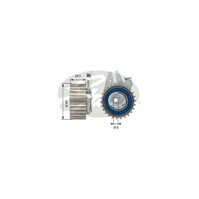 Image of Tensioner Pulley, timing belt GATES T43044
