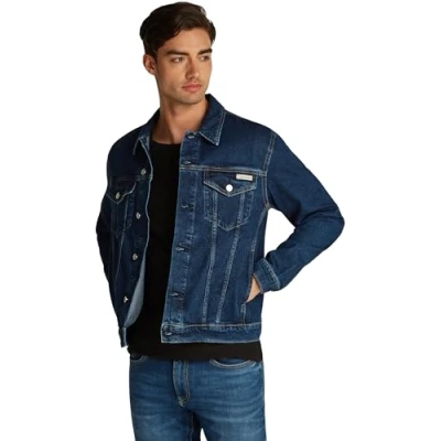 Image of Calvin Klein Jeans SLIM Jacket Denim jacket, Men&#039;s, Size: XXL, dark