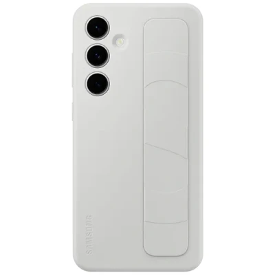 Image of Samsung Standing Grip Silicone Back Cover Grey Galaxy S24 FE