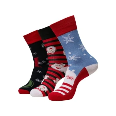 Image of Urban Classics Santa HO Christmas 3 PACK Socks, Men&#039;s, Size: 2.5 5, Multicolor