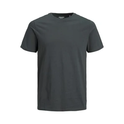 Image of JACK &amp; JONES Men&#039;s Jjeorganic Basic Tee SS O neck Noos T Shirt, Asphalt/Detail:slim, XS