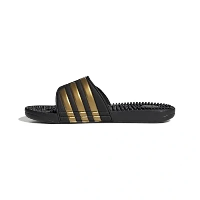 Image of adidas Women&#039;s Adissage Slides Sandal, Core Black Gold Met Black, 4 UK