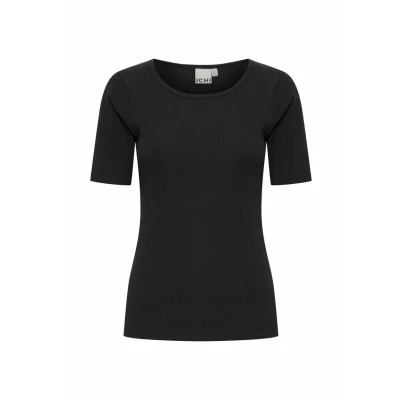 Image of ICHI Palmer Basic Tshirt, Women&#039;s, Size: XS, Black