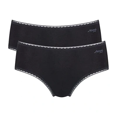 Image of Sloggi Women&#039;s Underwear (Pack of 2), Black, XS