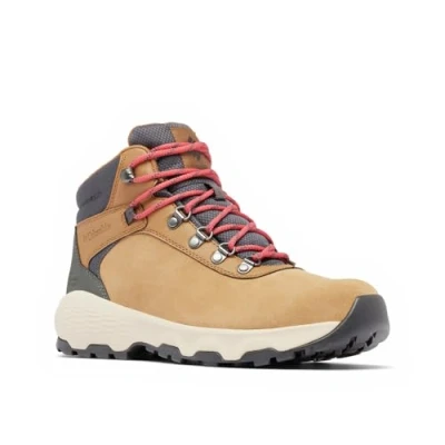 Image of Columbia Newton Wander Hiking shoes, Women&#039;s, Size: 3, Elk/sunset red Leather/synthetics