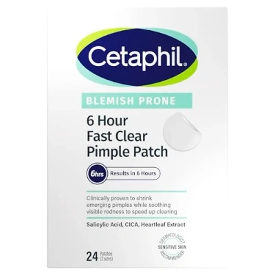 Image of Cetaphil Gentle Clear Pimple Patches, 6 Hour Fast with Salicylic Acid for Blemish Prone Skin, 24 Emerging Spot Patches