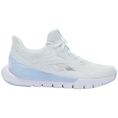 Image of Reebok FLEX Trainer Training shoe, Women&#039;s, Size: 4.5, Moon/blue/footwear white Textile/synthetics