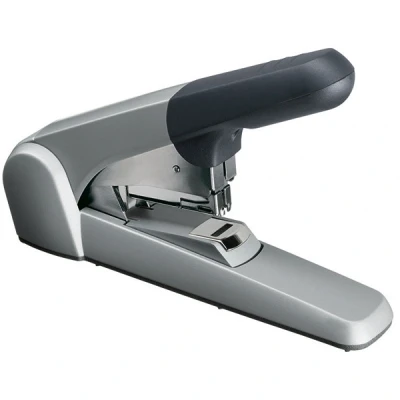 Image of Leitz Extra Strong Flat Stapler, Holds 60 Sheets of Paper, Includes Staples, Ergonomic Design, Silver, 55520084