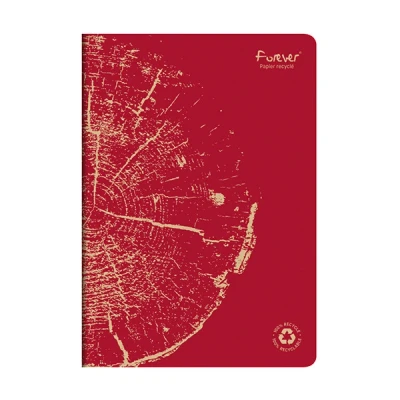 Image of Clairefontaine 684663C FOREVER premium pricked notebook 21x29.7cm 90g recycled 96p lined brick red